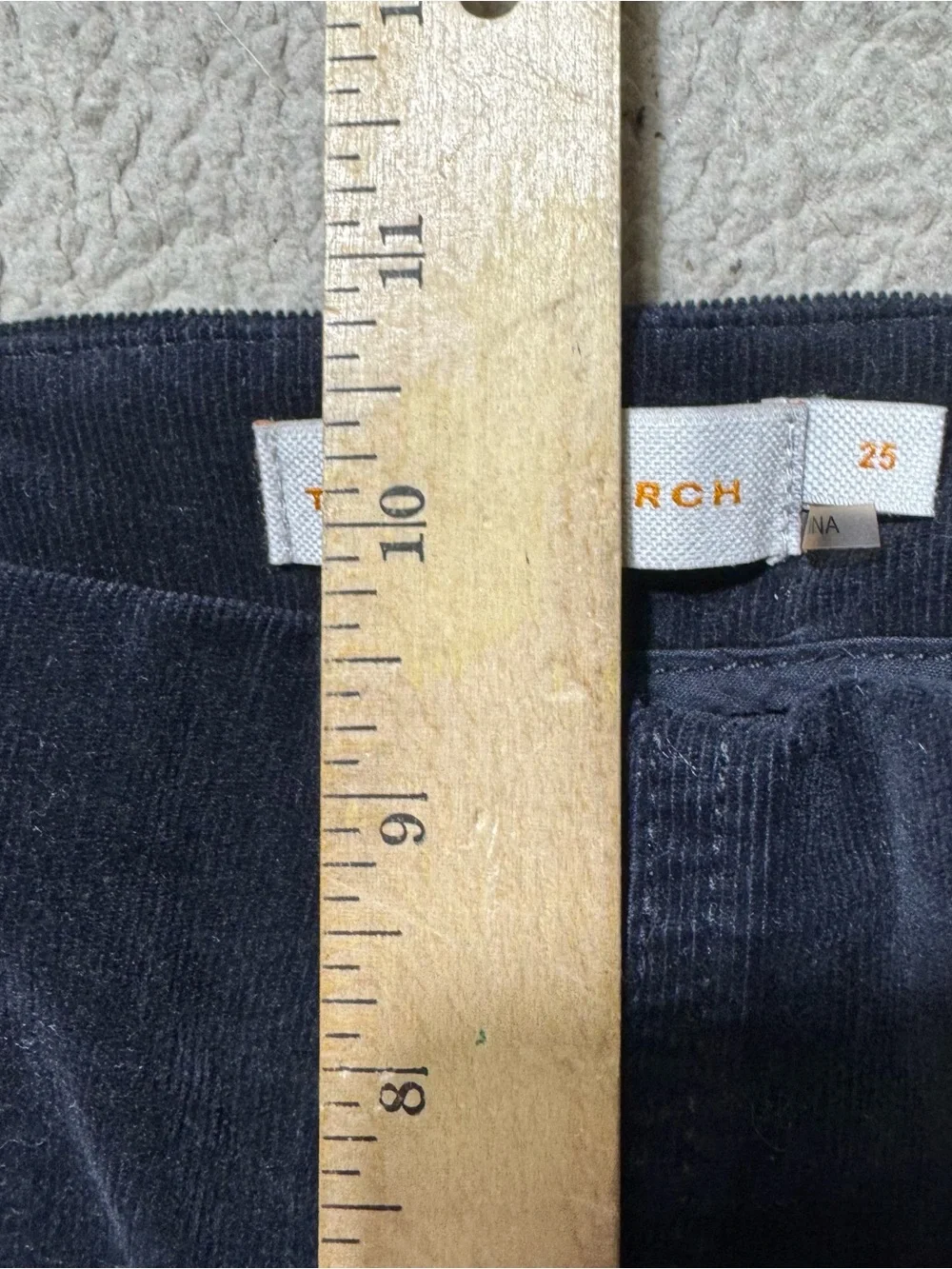 Tory Burch Pants Womens 25 Mid Rise Side Zip Corduroy Velvet Feel Dress Pant